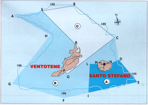 Ventotene - carta della riserva naturale Ventotene - carta della riserva naturale
